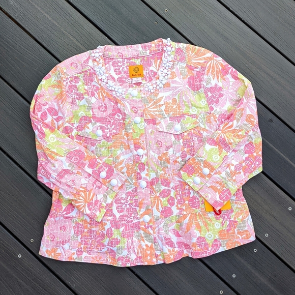 NWT Ruby Rd Floral Print Embellished Peplum Jacket - Picture 2 of 3